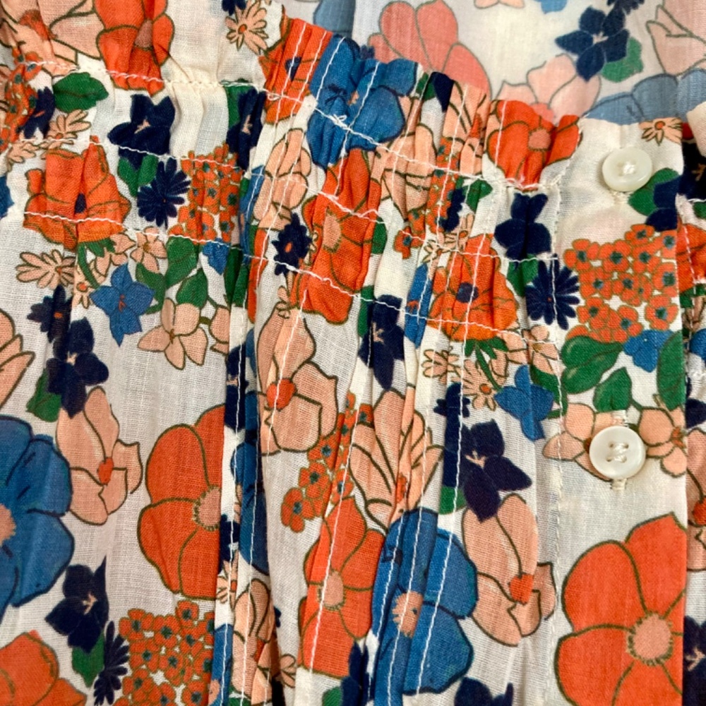 NWT Trovata Lorita Marina Floral Blouse Large - Picture 2 of 9